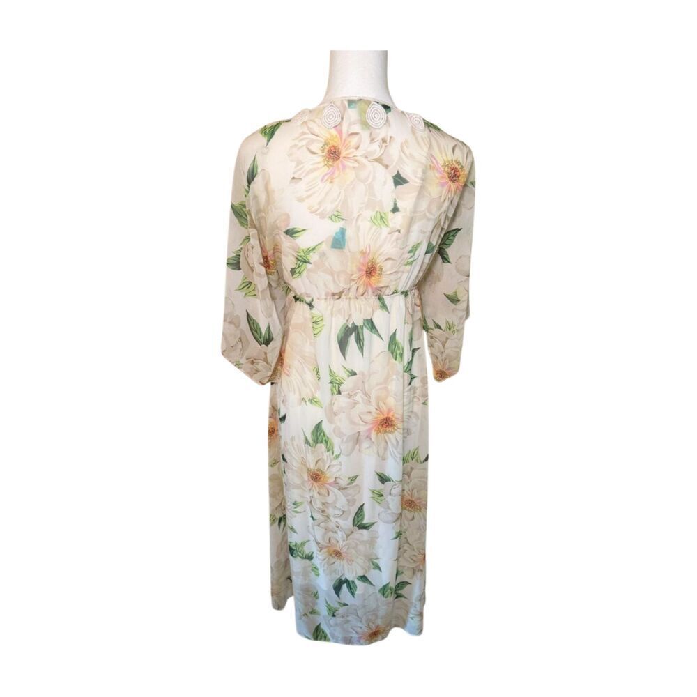 Farm Rio Dahlia Floral Crochet Trim Maxi Dress, Size XS - Picture 3 of 4